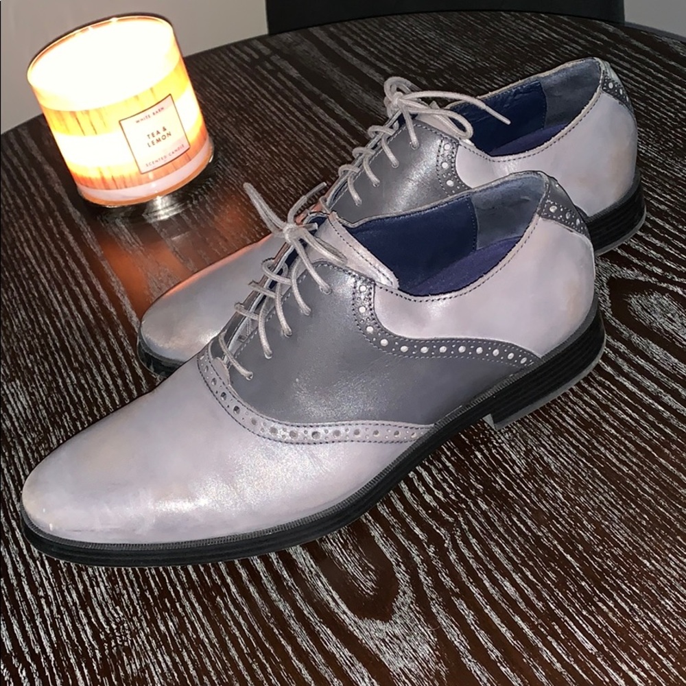 Light and dark grey Cole Haan dress shoes
